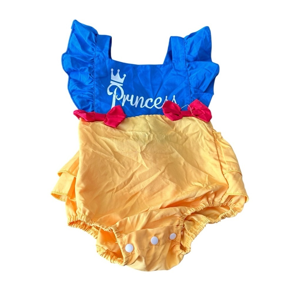 Blue and Yellow Princess Baby Romper